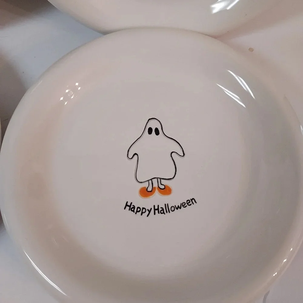 B I A 2007 Happy Halloween Dessert Ceramic Plates Set of 4